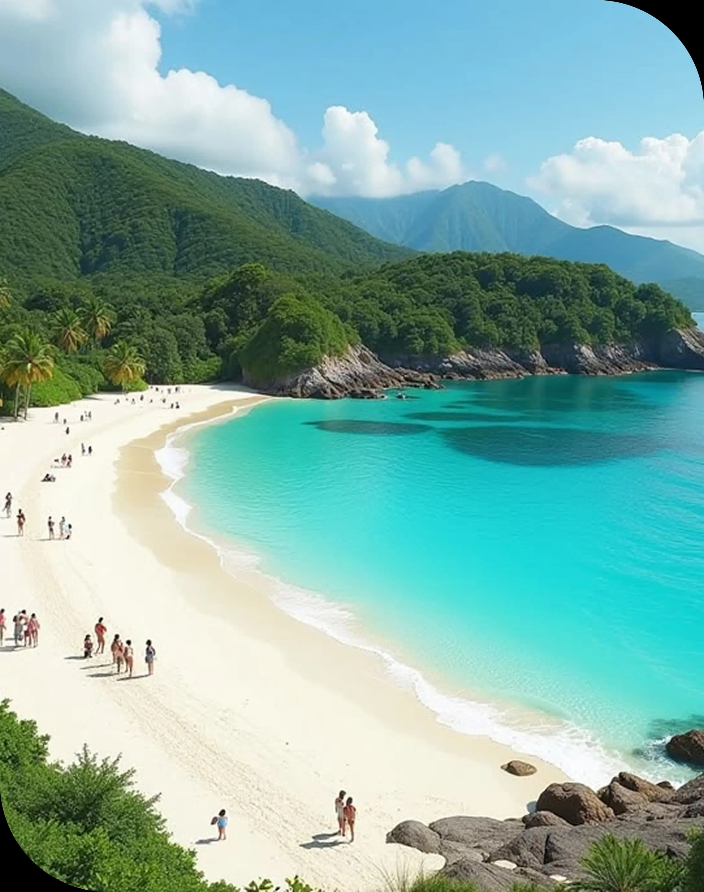 White sand beach on the Bali coast